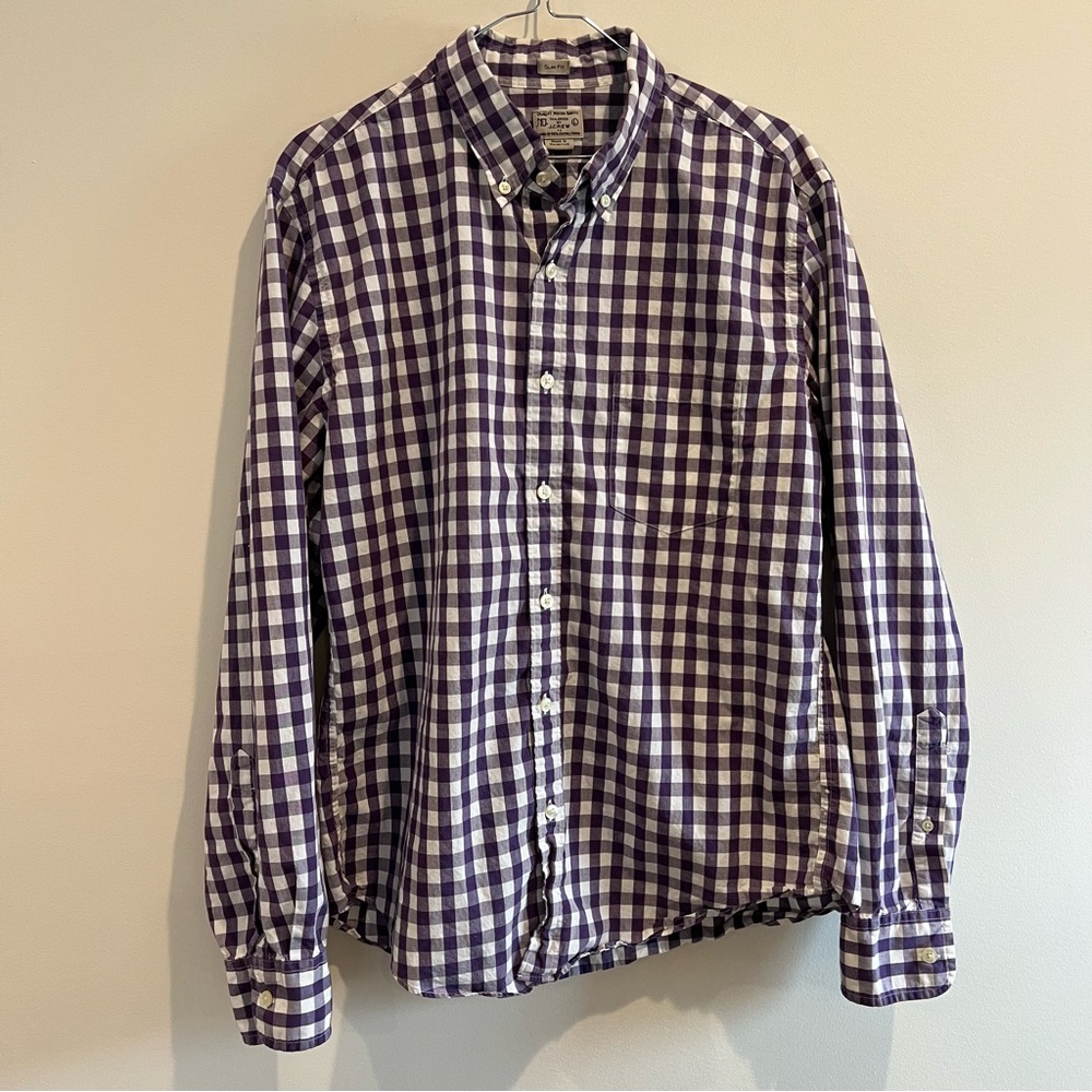 J.Crew gingham cotton slim fit button‎ down shirt